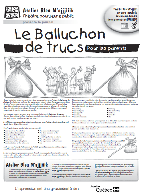 Page couverture du journal Le Balluchon de trucs pour les parents