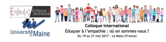 Bandeau du 1er colloque international duquer  l'empathie: o en sommes-nous?