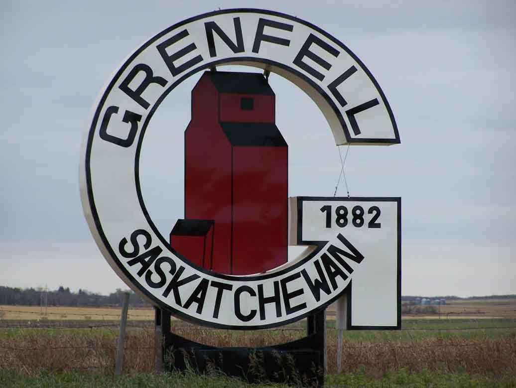 Affiche de l'entre  du village de Grenfell en Saskatchewan