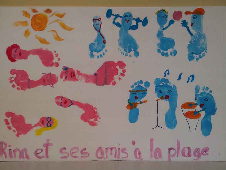 Personnages  partir d'empreintes de pied