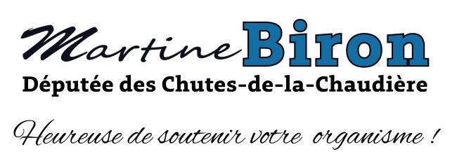 Logo de la D�put�e du comt� des Chutes-de-la-Chaudi�re Madame Martine Biron